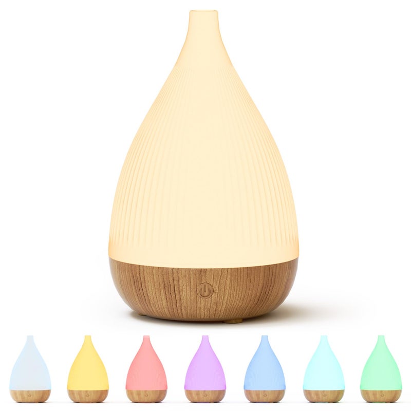 SoulOrigin Essential oil Diffuser, Automatic Water Shortage Protection Home Aromatherapy Diffuser, 8-color Light and Ultra Quiet Operation, Portable Home Aromatherapy Humidifier Light Wood Grain